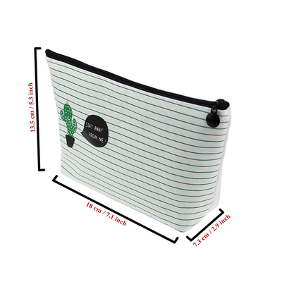 Borsa cosmetica di trucco della tela del cotone dell'articolo da toeletta della borsa lavabile del lavaggio con la chiusura lampo