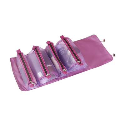 Quattro in uno stoccaggio portatile della spazzola di trucco di viaggio di Mesh Folding Makeup Wash Bag