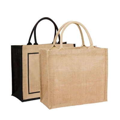Rivestimento del PE di Tote Bags della drogheria di acquisto della iuta della tela da imballaggio della laminazione riutilizzabile