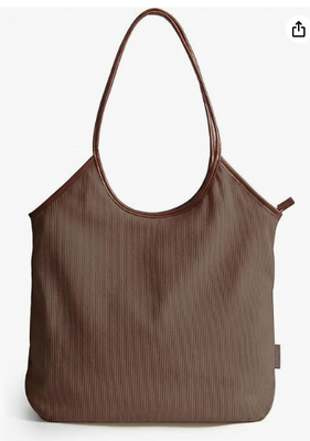 Borsa tote in velluto a coste da donna con cerniera, borsa a tracolla casual, tote da viaggio leggera, borsa a tracolla, borsa da spiaggia con manici in ecopelle per viaggi, shopping, campus