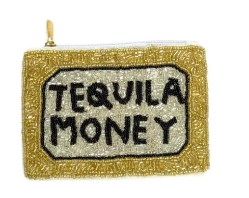 Donne Tequila Money Portafogli di monete con perline 5.5 * 4.5 * 0.5 pollici